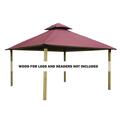 Superherostuff 14 sq. ft. Gazebo Roof Framing & Mounting Kit with Maroon Sundura Canopy PA3737726